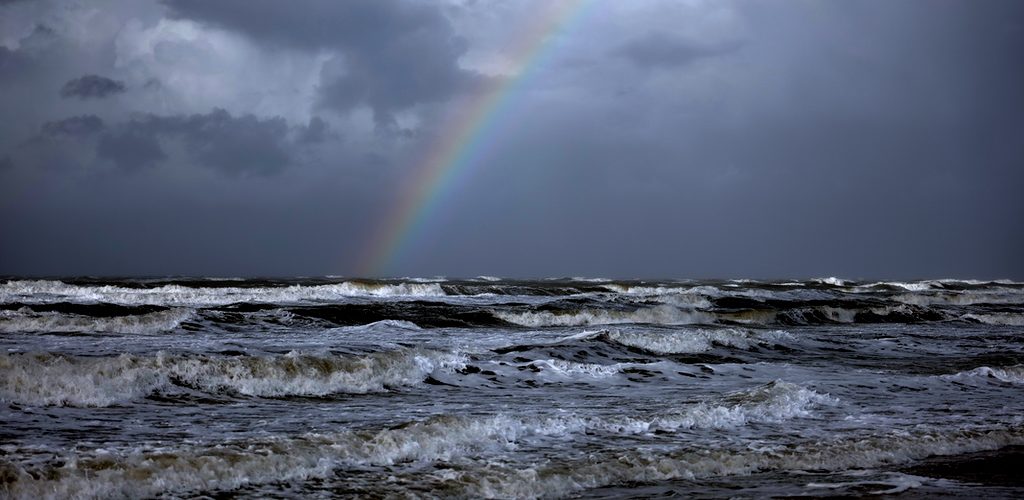 Nordsee Sturmflut Regenbogen
