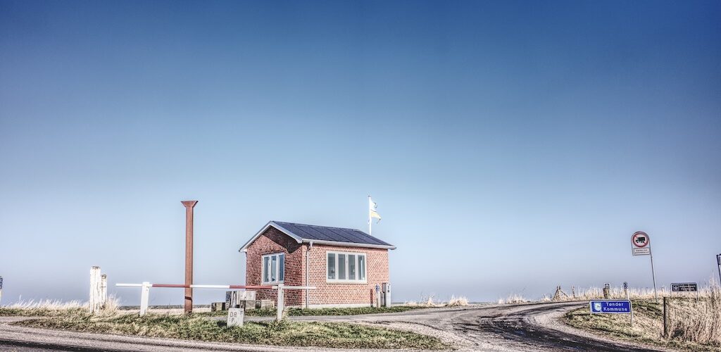 Rickelsbüller Koog, Margarethe Kog, Grenzübergang Norddeich-Sieltoft