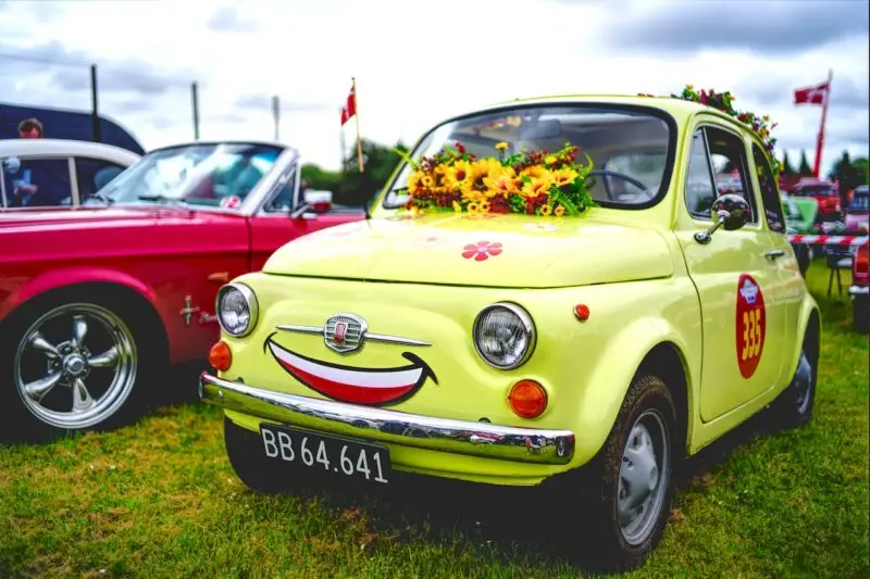 Review, Beispielbilder Leica M Summilux 35mm f 1.4 ASPH. close focus: Fiat 500 beim Oldtimer Løbet Gråsten